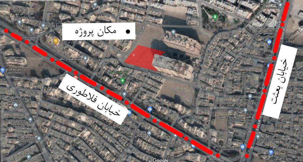 نقشه هوایی پروژه فلاطوری در سایت تعاونی مسکن شهرک انرژی کارکنان پالایشگاه نفت اصفهان